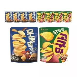 오리온 무뚝뚝감자칩 60g,+무뚝뚝 고구마칩 56g 각5개 총10개