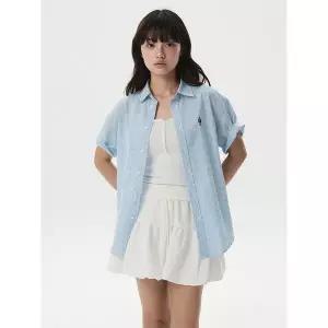 [후아유]여성 Steve Seersucker Loose-fit Shirts WHYWG2512F