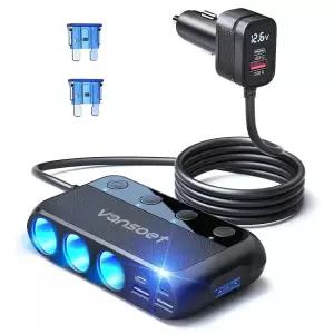밴수트 9-IN-1 차량용 멀티 시거잭 소켓 고속 충전기 12V 24V PD/QC지원 [TR-65]