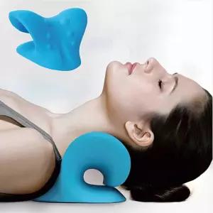 직장인 학생용 목 스트레칭 베개 목마사지기 지압기 블루 목이완