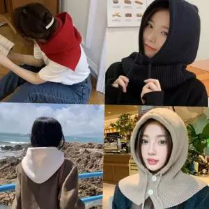 머플러 니트 목도리 후드 넥워머 바라클라바 쁘띠