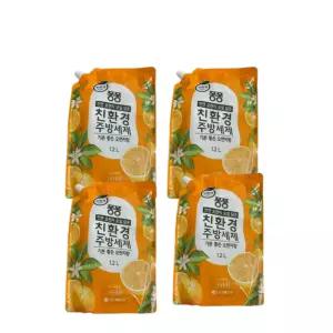 퐁퐁 친환경 주방세제 오렌지 1.2L 4개