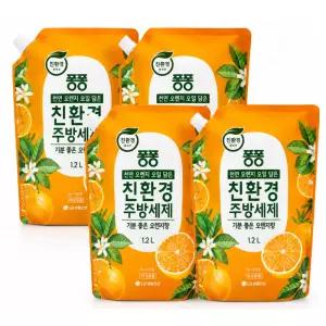 퐁퐁 친환경 주방세제 오렌지 1.2L 4개