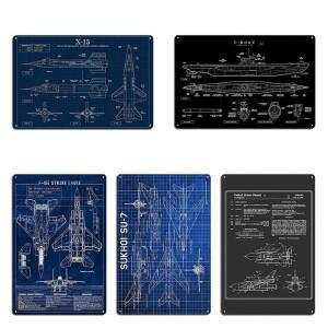 NASA X-15 고급 연구용 항공기 우주 왕복선 특허 블랙 소코이 SU7 금속 녹슨 벽 장식 플라크 표지판 포스터