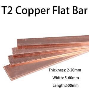 T2 순수 적동 평판 금속판 평스틸 두께 2 3 4 5 6 ~20mm 길이 500mm 버스바 전기도금 DIY