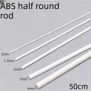 직경 1mm/1.5mm/2mm/2.5mm/3mm/4mm/5mm/6mm/8mm/10mm ABS 반원형 막대/바 DIY 건축 시나리오 재료용