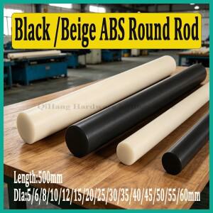 500mm 블랙 베이지 ABS 원형 막대 직경 5-60mm  CNC 가공 및 산업용 DIY 프로젝트용 고경도 플라스틱 바