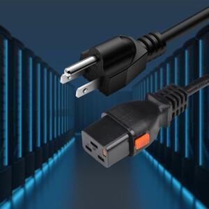 TOWE US 플러그 - 잠금식 IEC C19 전원 코드 UL 헤비듀티 14AWG AC 연장 케이블 (PDU 서버 PC 프린터용) 10