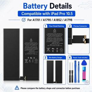 호환 아이패드 프로 10.5인치 A1701 교체용 태블릿 배터리 8134mAh 고용량 리튬폴리머