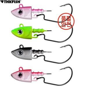 THKFISH 2pcs 지그 헤드 낚시 후크 10g 아이 미끼 # 3/0 부드러운 벌레를 위한 높은 탄소 강철