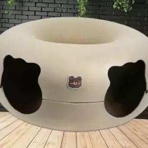 도넛 원 홀 펠트 터널숨숨하우스 더블홀베이지L/60cm