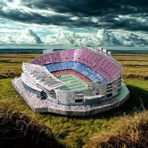 3D 퍼즐 메탈 스타디움 모델 키트 바르셀로나 캠프 NOU 축구 경기장 DIY 조립 스페인 랜드마크 빌딩 복제품