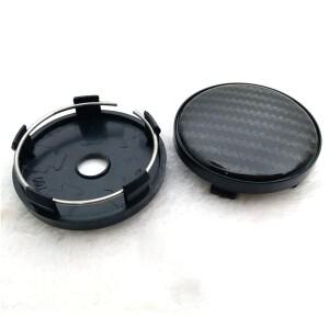 4PCS 60mm/58mm 검은 탄소 섬유 Abs 자동차 휠 센터 허브 캡 장식 커버 세트 액세서리