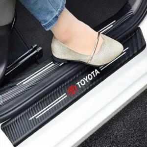자동차 문턱 스트립 탄소 섬유 스티커 문 실 프로텍터 액세서리 (도요타 RAV4 야리스 프리우스 아벤시스 코