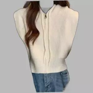 여성 캐주얼 데일리 니트 후드 집업 레이어드 베스트