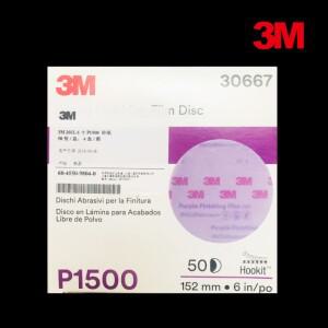 3M 260L 152mm 6 인치 보라색 마무리 필름 디스크 Hookit P1500 800 600 그릿 건식 연마 종이 초극세 자동