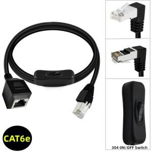 온오프 스위치가 있는 CAT6e 케이블 RJ45 연장 남성-여성 와이어 H8WD