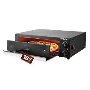 VEVOR 전기 피자 오븐, 16인치 카운터탑 피자 오븐, 77~572 F 온도 범위, 1750W 실내 피자 메이커 (타이밍 및 온도 조절 기능 포함), 피자 쿠커 (듀얼 히트 튜브 포함), 그릴 랙, 주방 및 상업용
