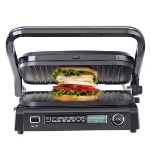 VEVOR 7 IN 1 전기 접촉 그릴, 1800W 실내 파니니 프레스 그릴, 논스틱 및 탈착식 철판이 있는 스테인리스 스틸 테판야키 그릴, 0-446 조절 가능한 온도 조절기, LCD 디스플레이, 110V