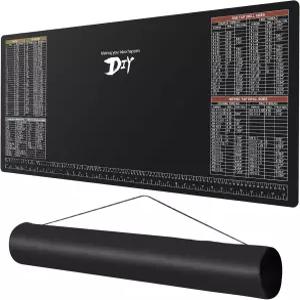 넬로모 39.5 X18 DIY 작업대 매트 대형 커버 SAE/메트릭 자 표준 미터법 변환 차트 탭 드릴 크기 사용자