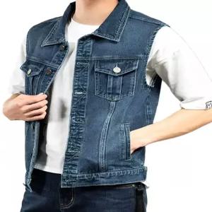 데님 루즈핏 민소매 복고풍 남성 청조끼 청자켓 자켓