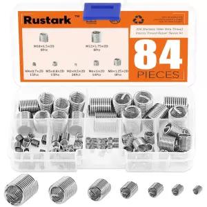 Rustark 84 304 스테인리스 스틸 미터 M3 M4 M5 M6 M8 M10 M12 와이어 나사산 삽입 시즈 헬리코일 타입