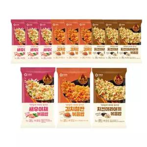 아워홈 새우볶음밥 250g+김치철판볶음밥 250g+치킨 데리야끼 볶음밥 250g 각 4개 총12개