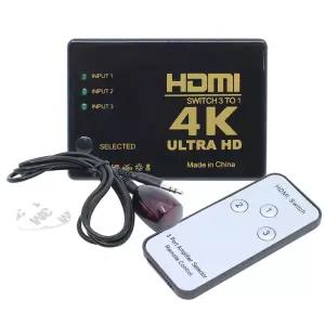 3포트 HDMI 선택기 4K 영상 셀렉터 모니터 1:3 컴퓨터 게임기 셋텁박스 화면 전환기 UHD 비디오 스위치 WISENX625