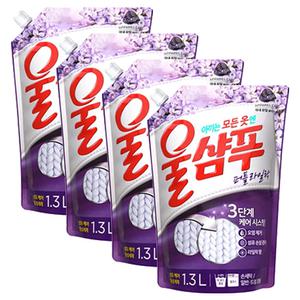 애경 울샴푸 퍼플라일락 리필 1.3L x4개
