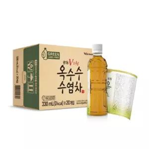 (20펫) 광동 옥수수수염차 무라벨 330ml/페트병/음료수/사무실/탕비실/수분충전/갈증/구수한/액상차/가정용