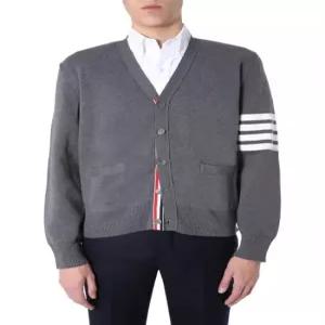 26SS 톰브라운 코튼 밀라노 스티치 4바 V넥 가디건 MKC171A 00219 035 MED GRAY DOM