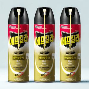 에프킬라 강력 살충제 바퀴 바퀴알 맥스 트리플킬 500ml 3개 스프레이
