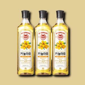 [기타] 해표 카놀라유 식용유 바삭한 튀김 부침 900mL 3개
