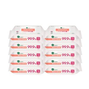 그린핑거 엠보싱 소독티슈 캡형 60매 x 10팩  엠보싱 유아용품소독