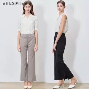 [쉬즈미스(SHESMISS)] 세미플레어 백 밴딩 슬릿 팬츠 (택가격: 168000원)