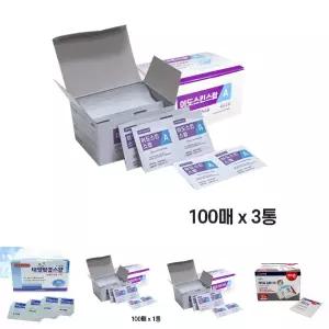 국산 이도팜 이도스킨스왑A 일회용알콜솜 100매 3통/개별포장/일회용/소독용/피부/상처/의료기기/유아용품
