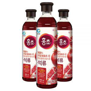 청정원 1+1+1 홍초 100% 자연발효초 사용 석류 900ml x 3개