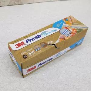 3M 후레쉬 지퍼백 소형 20매 18x20cm/투명/비닐/봉투/대형/손잡이/포장지/선물/슬라이드/미니/포장/스탠딩