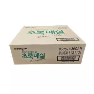 (웅진) 초록 매실 캔음료 180ml x 30개입 미니캔
