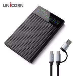 유니콘 스마트LCD 2.5인치 HDD SSD 외장하드케이스 USB3.2Gen1 A+C타입젠더 슬라이딩결합 HSD-L20