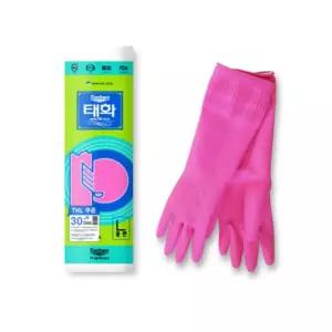 태화 고무장갑 꽃밴L (핑크)X10개입/미용/욕실청소/주방청소/작업용/설거지/요리/식당/청소/다목적/업소용