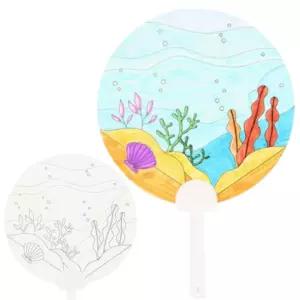 10set 여름만들기 바다속 도안 원형 부채꾸미기 키트 초등학생