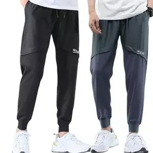 쿨링 바지 데일리 스판 편안한 남성 조거 팬츠 여름 밴딩 캐주얼 아웃도어 트레이닝 기능성 스포츠 운동