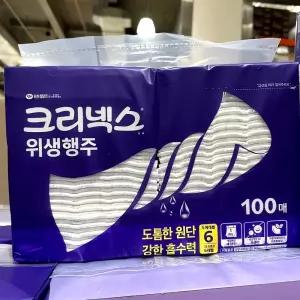 크리넥스 위생행주 100장 종이 청소 용품 물티슈 위생용품 주방용품 세제 휴지 먼지 제거
