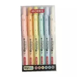 저스트클릭 마일드 형광펜S 6색 세트(3.5mm/모리스)