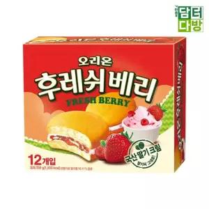 오리온제과 후레쉬베리 딸기 336g X 4개 오리온 후레쉬베리딸기 딸기과자 딸기비스킷