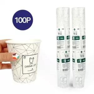 테이크아웃컵 더웰 음료컵 일회용종이컵 커피컵 일회용핫컵(330ml 50P)-2개
