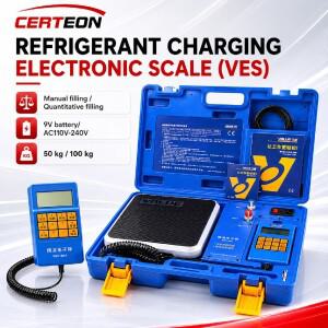 VES 전자 냉매 저울 HVAC 상업용 주거용 정량 충전 50kg/100kg AC110V-240V 정밀 냉매 관리
