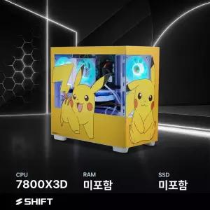 주연테크 시프트 PKPv78XHFVRS 포켓몬스터 피카츄 AMD 라이젠7 7800X3D 반본체 게이밍 컴퓨터