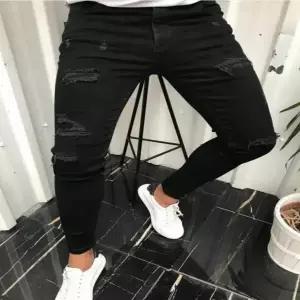 청바지 40 42 44 46 48 데님 팬츠 스키니 패션 남성 찢어진 슬림 소프트 워시 streetwear 바지 봄 가을 탄